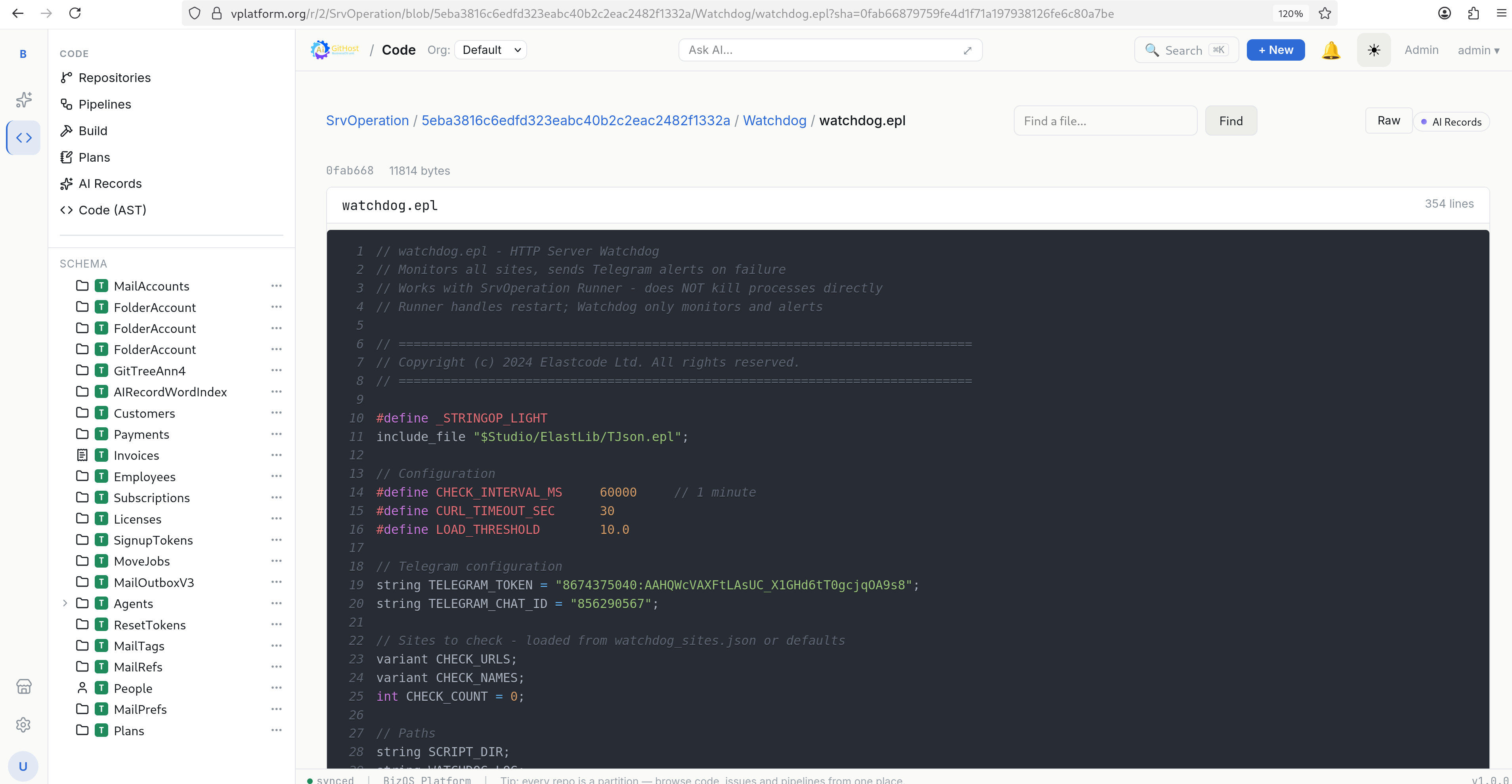 Syntax-highlighted code viewer