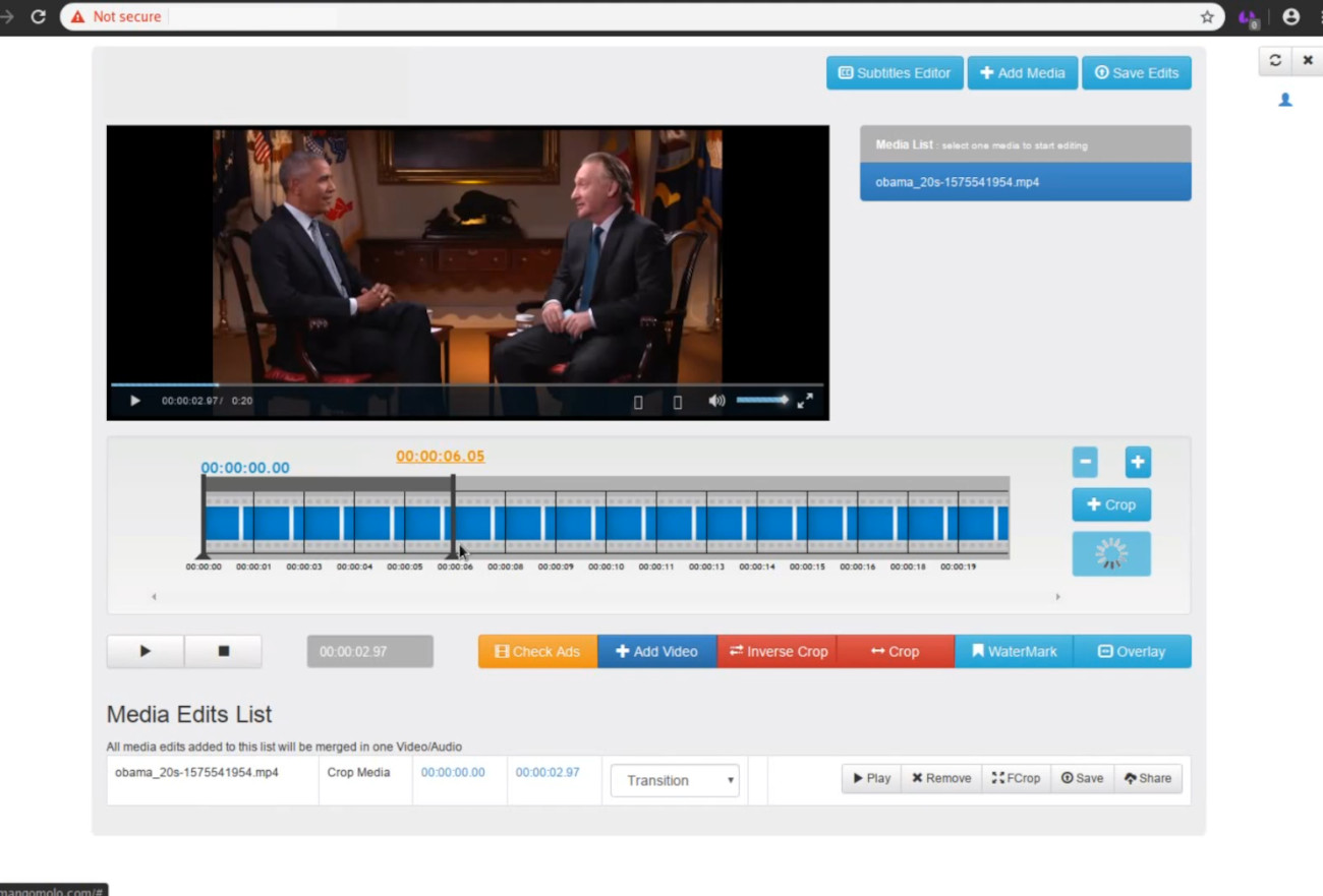 Web-based video editor